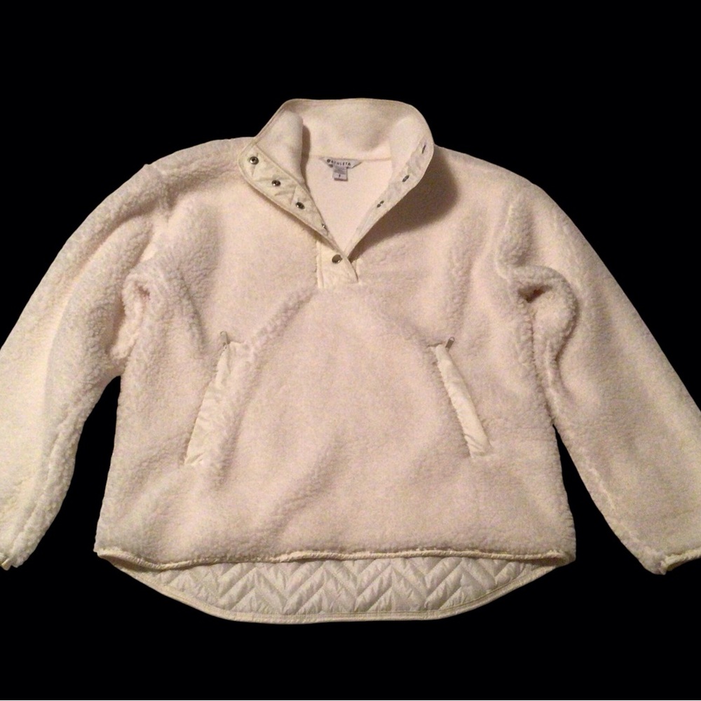 NOWT Athleta Sherpa pullover, high low, Small